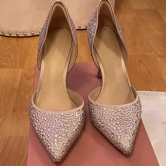 NIB Via Spiga Nude Ondine3 Pumps Size 8.5 - Picture 3 of 16